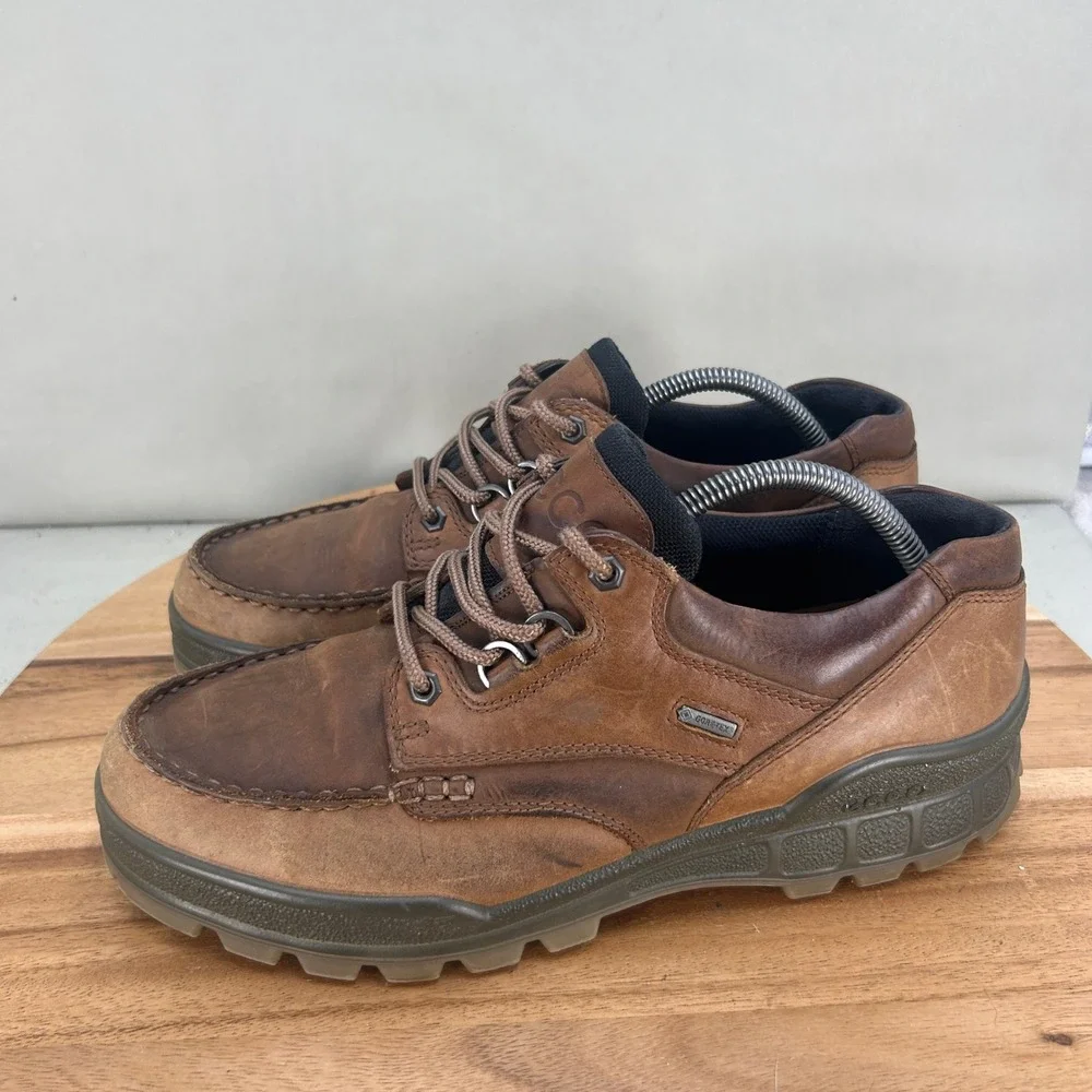 ECCO Track II Low GTX Mens Brown Leather Waterproof Hiking Shoes Size 44/10.5